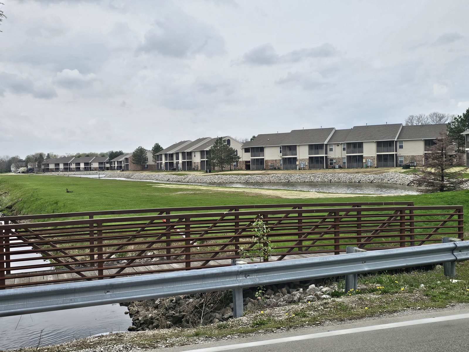 Completed stone bank and landscaping