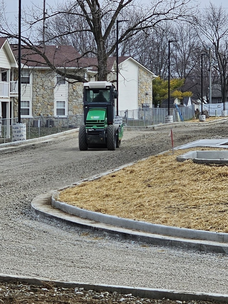 Site work with construction equipment