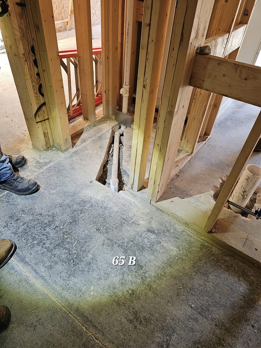 Plumbing rough-in and framing