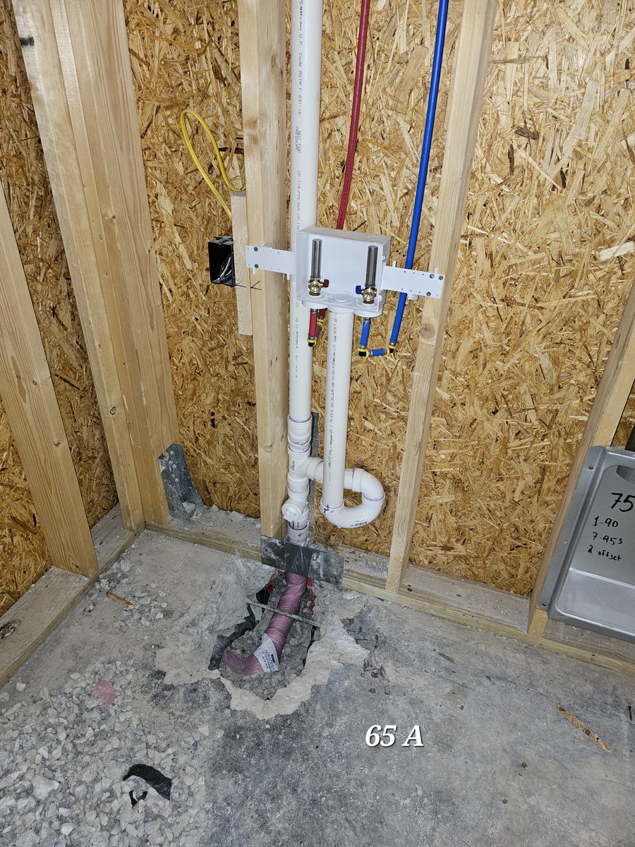 Plumbing rough-in progress